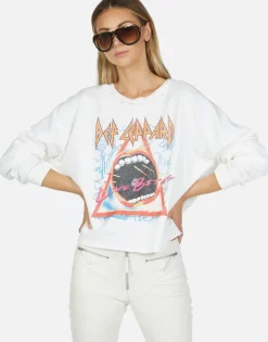 Lauren Moshi Def Leppard Love Bites Classic L/S Crop Pullover | Lee By *Women Long Sleeve
