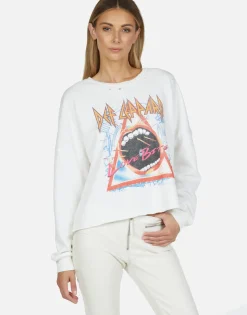 Lauren Moshi Def Leppard Love Bites Classic L/S Crop Pullover | Lee By *Women Long Sleeve