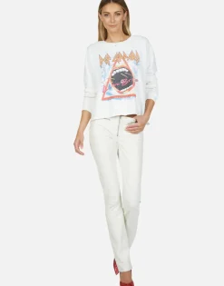 Lauren Moshi Def Leppard Love Bites Classic L/S Crop Pullover | Lee By *Women Long Sleeve