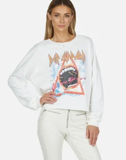 Lauren Moshi Def Leppard Love Bites Classic L/S Crop Pullover | Lee By *Women Long Sleeve
