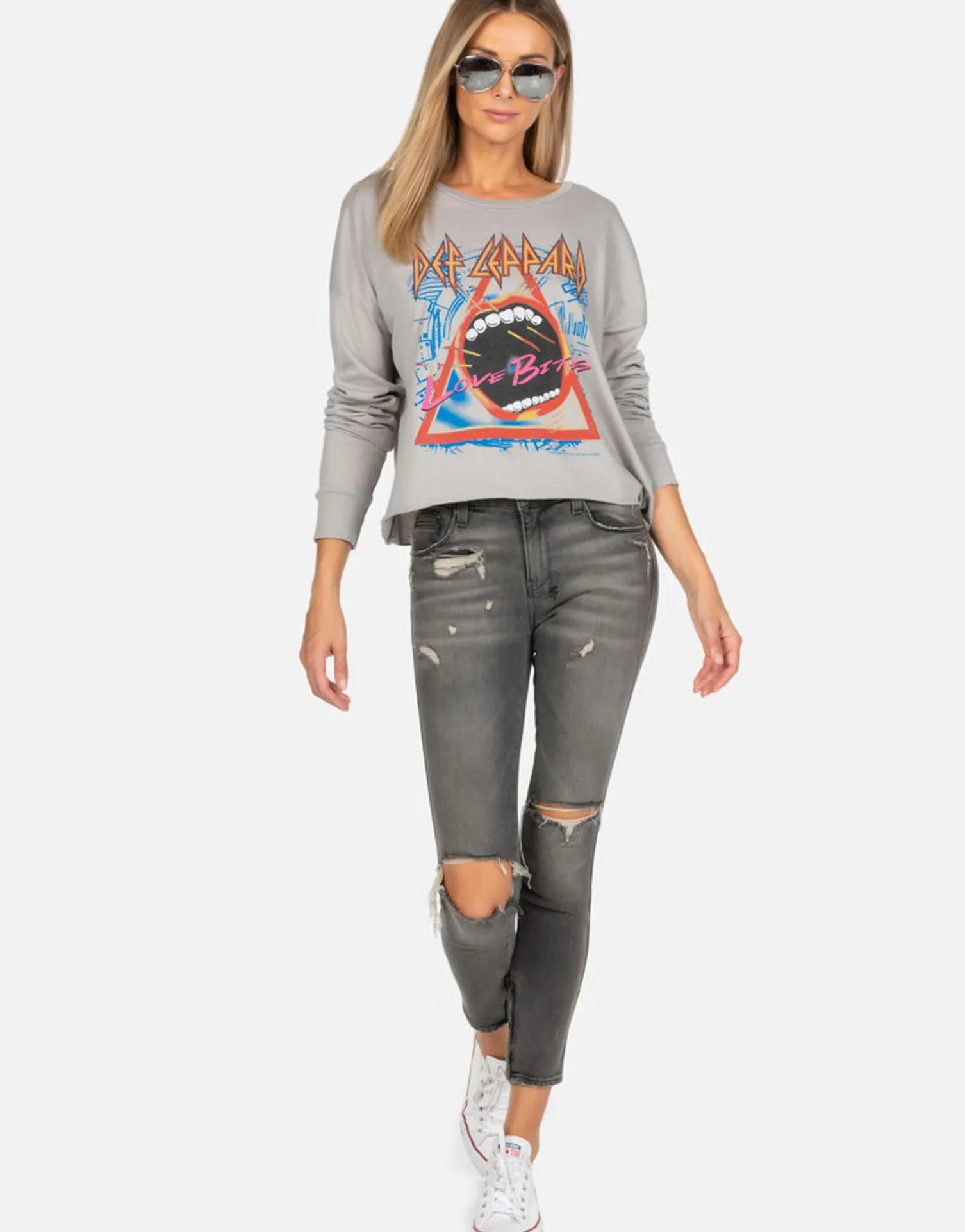 Lauren Moshi Def Leppard Love Bites Drop Shoulder Pullover | Lee By *Women Long Sleeve