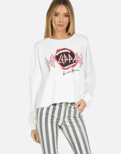 Lauren Moshi Def Leppard Love Bites Ii Classic L/S Crop Pullover | Lee By *Women Long Sleeve