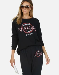 Lauren Moshi Def Leppard Love Bites L/S Vintage Pullover By *Women Long Sleeve
