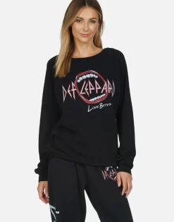 Lauren Moshi Def Leppard Love Bites L/S Vintage Pullover By *Women Long Sleeve