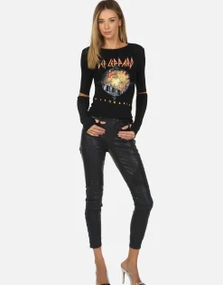 Lauren Moshi Def Leppard Pyromania Fitted Thermal | Amora By *Women Long Sleeve
