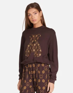 Lauren Moshi Designer Bear Crop Pullover In Brown | Spalding By *Women Long Sleeve