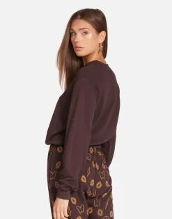 Lauren Moshi Designer Bear Crop Pullover In Brown | Spalding By *Women Long Sleeve