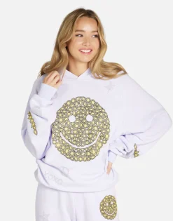 Lauren Moshi Diamond Happyface Hoodie In Lt Purple | Trina By *Women Hoodies