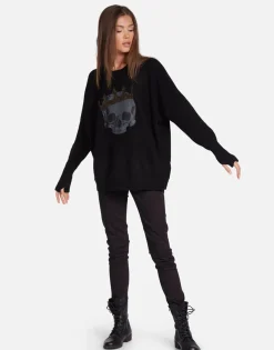 Lauren Moshi Diamond Royal Skull Cashmere Sweater In | Ladona By *Women Sweaters & Knits