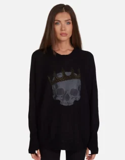 Lauren Moshi Diamond Royal Skull Cashmere Sweater In | Ladona By *Women Sweaters & Knits