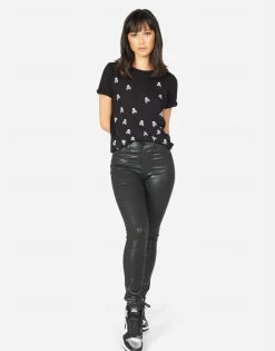 Lauren Moshi Edda Mini Cross Bone Skulls*Women Short Sleeve