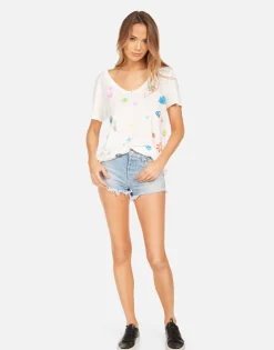 Lauren Moshi Elara Floral Dove Elements*Women Short Sleeve