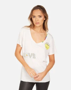 Lauren Moshi Elara Happy Daisy Peace*Women Short Sleeve