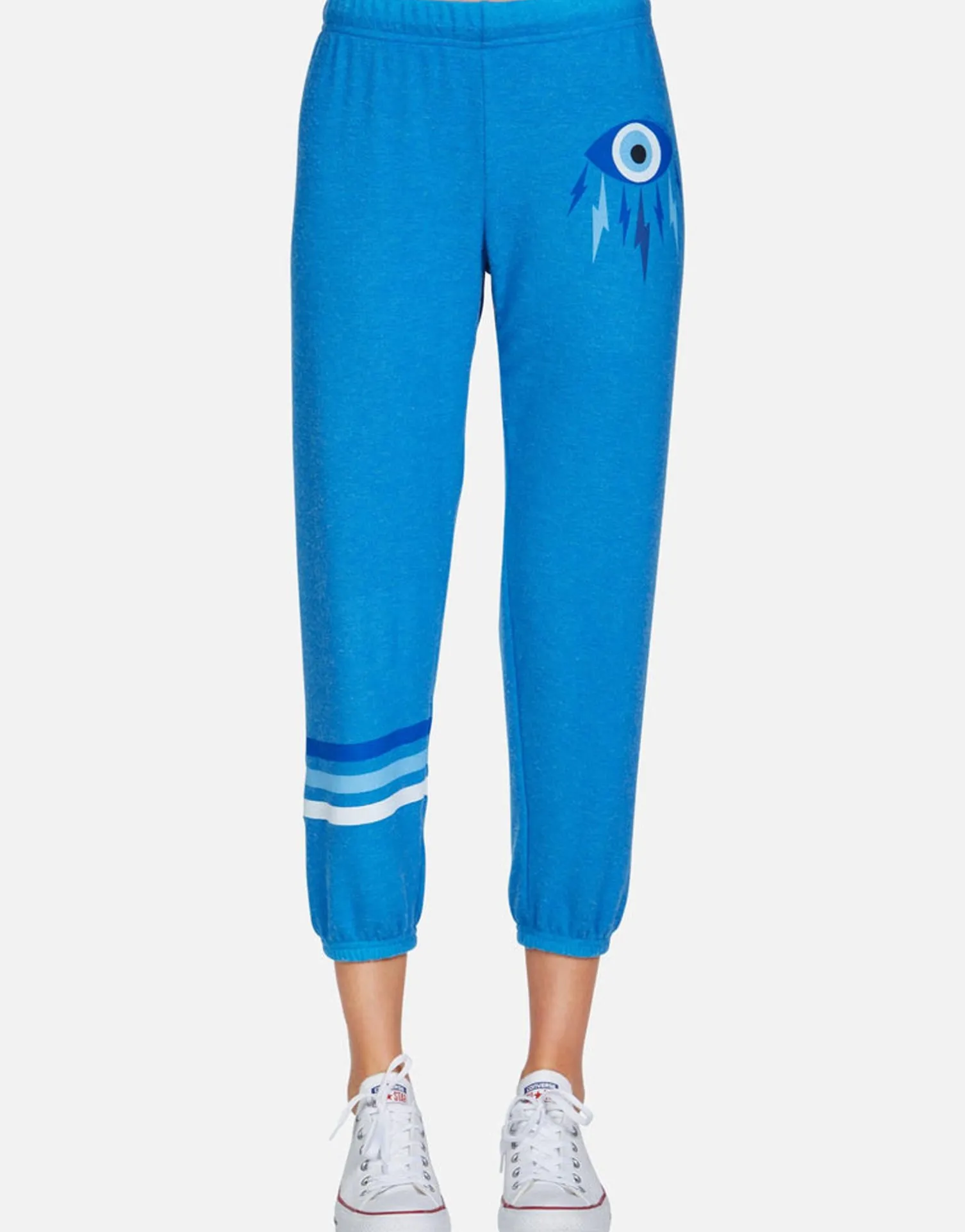 Lauren Moshi Electric Evil Eye Crop Sweat Pant | Alana By *Women Crop Sweatpants
