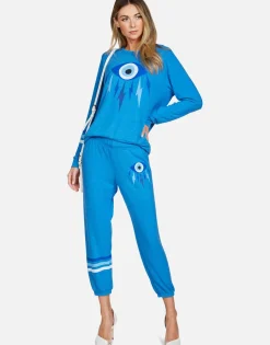 Lauren Moshi Electric Evil Eye Crop Sweat Pant | Alana By *Women Crop Sweatpants