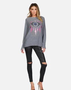 Lauren Moshi Electric Evil Eye Draped Cashmere Sweater | Ladona By *Women Sweaters & Knits