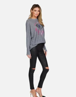 Lauren Moshi Electric Evil Eye Draped Cashmere Sweater | Ladona By *Women Sweaters & Knits