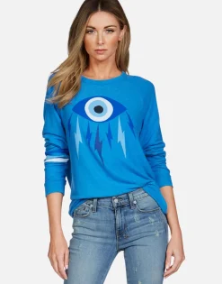 Lauren Moshi Electric Evil Eye L/S Raglan Pullover | Everly By *Women Long Sleeve
