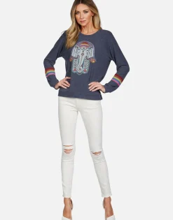 Lauren Moshi Elephant Hamsa L/S Raglan Pullover | Everly By *Women Long Sleeve