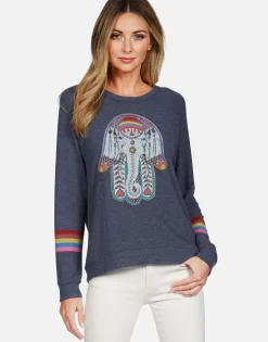 Lauren Moshi Elephant Hamsa L/S Raglan Pullover | Everly By *Women Long Sleeve