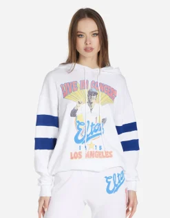 Lauren Moshi Elton John Dodgers Classic Hoodie W/ Stripe Sleeves | Nadine By *Women Hoodies