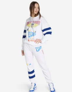 Lauren Moshi Elton John Dodgers Classic Hoodie W/ Stripe Sleeves | Nadine By *Women Hoodies