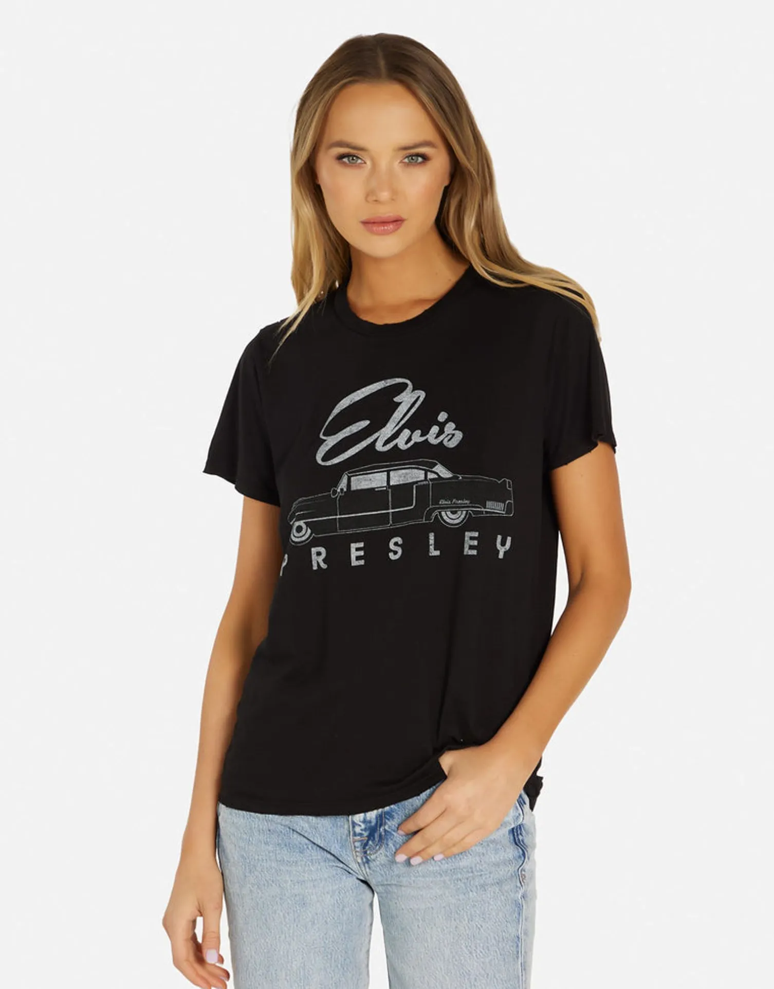 Lauren Moshi Elvis Presley Cadillac Boyfriend Tee In | Wolf By *Women Short Sleeve
