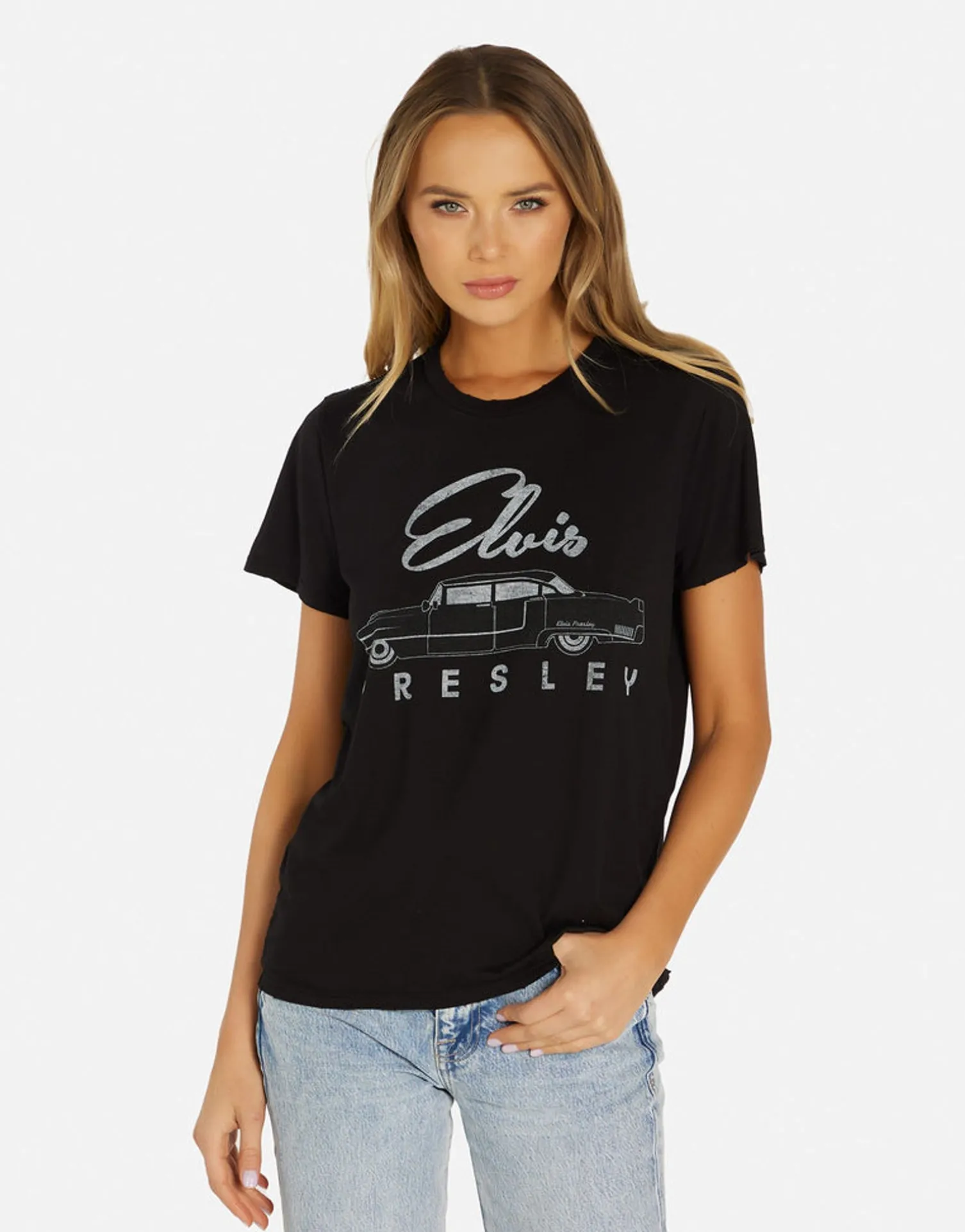 Lauren Moshi Elvis Presley Cadillac Boyfriend Tee In | Wolf By *Women Short Sleeve