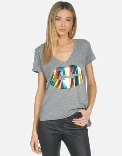 Lauren Moshi Emmalyn Rainbow Lightning Lip*Women Short Sleeve