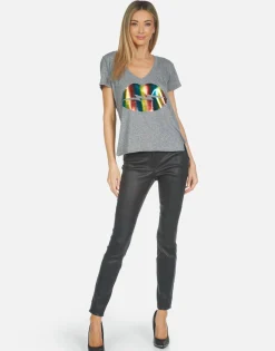 Lauren Moshi Emmalyn Rainbow Lightning Lip*Women Short Sleeve
