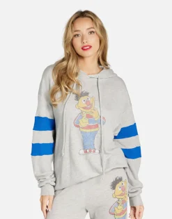 Lauren Moshi Ernie Hoodie In Heather Grey/ Vibrant Blue | Nadine By *Women Hoodies