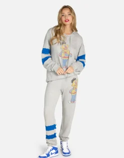 Lauren Moshi Ernie Hoodie In Heather Grey/ Vibrant Blue | Nadine By *Women Hoodies
