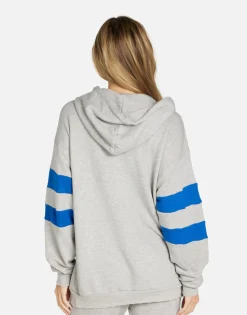 Lauren Moshi Ernie Hoodie In Heather Grey/ Vibrant Blue | Nadine By *Women Hoodies
