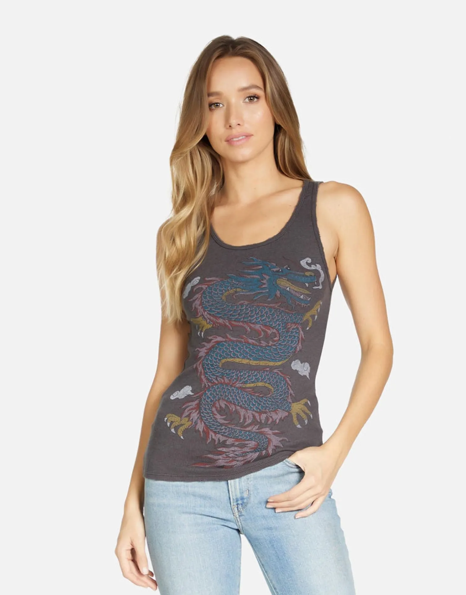 Lauren Moshi Esmerelda Vintage Dragon*Women Tanks