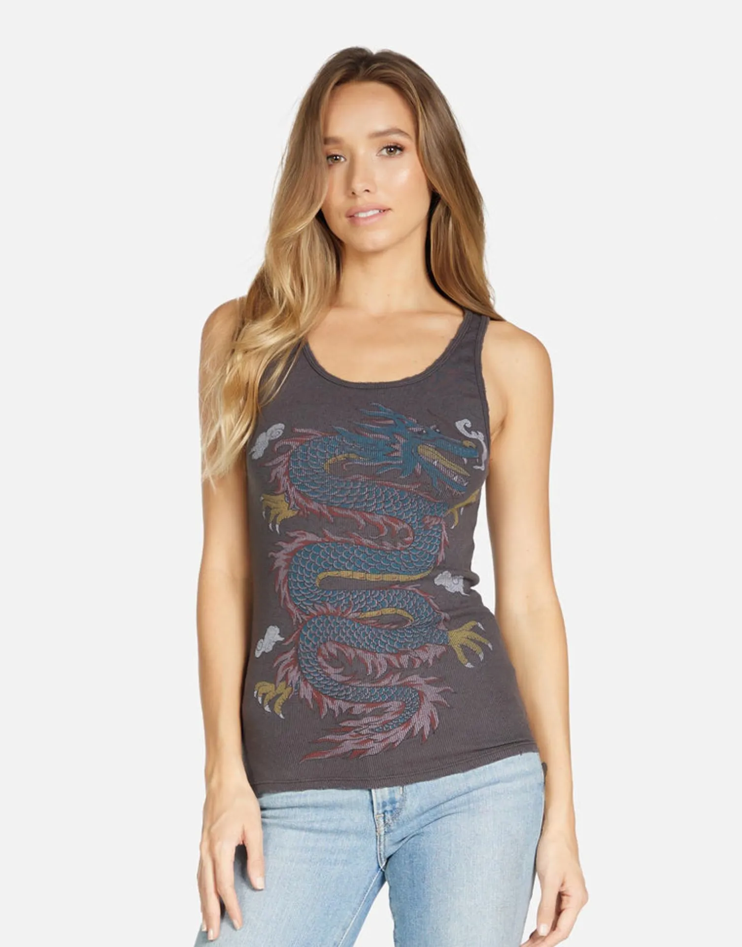 Lauren Moshi Esmerelda Vintage Dragon*Women Tanks
