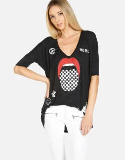 Lauren Moshi Eva Checker Tongue*Women Short Sleeve