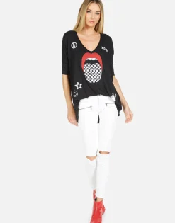 Lauren Moshi Eva Checker Tongue*Women Short Sleeve