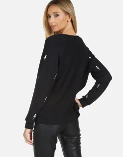 Lauren Moshi Everly Electric Skull*Women Long Sleeve
