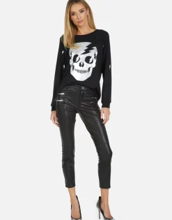 Lauren Moshi Everly Electric Skull*Women Long Sleeve