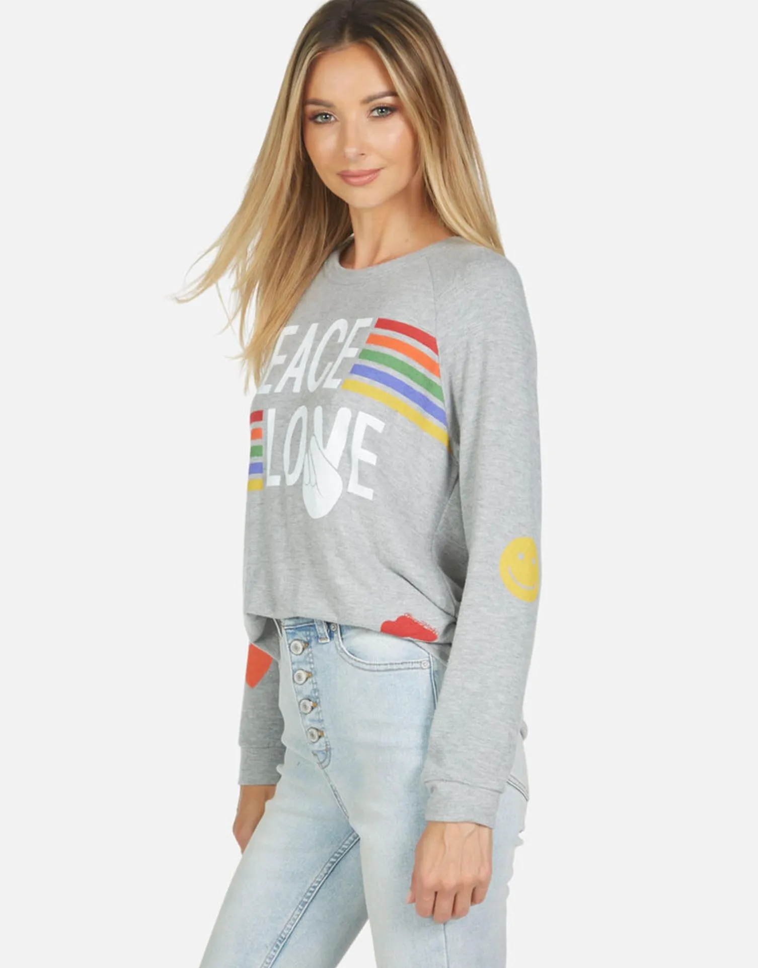 Lauren Moshi Everly Peace Love Stripe*Women Long Sleeve