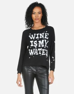 Lauren Moshi Everly Wine Is My Water*Women Long Sleeve