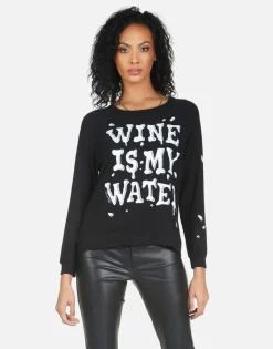 Lauren Moshi Everly Wine Is My Water*Women Long Sleeve