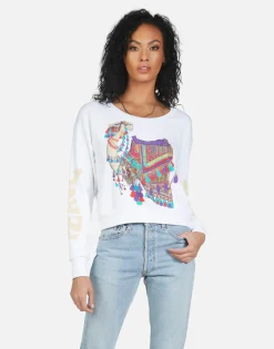 Lauren Moshi Farrah Peace Love Camel*Women Long Sleeve