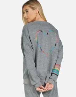 Lauren Moshi Flora Rainbow Electric Skull*Women Long Sleeve