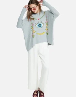 Lauren Moshi Floral Eye Love Oversized Pullover W/ Hood | Wilma By *Women Hoodies