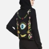 Lauren Moshi Floral Eye Love Zip Up Hoodie W/ Hi Low Hem | Amina By *Women Hoodies