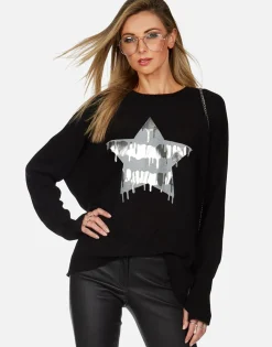 Lauren Moshi Foil Dripping Star Draped Cashmere Sweater | Ladona By *Women Sweaters & Knits
