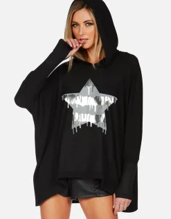 Lauren Moshi Foil Dripping Star Oversized Pullover Hoodie | Wilma By *Women Hoodies