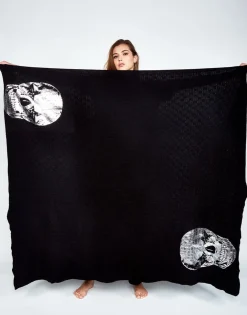 Lauren Moshi Foil Star Eye Skull Cashmere Blanket Limited Edition W/ Custom Box* Lifestyle