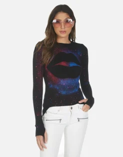 Lauren Moshi Galaxy Lip L/S Fitted Top W/ Thumbholes | Mckinley X By *Women Long Sleeve